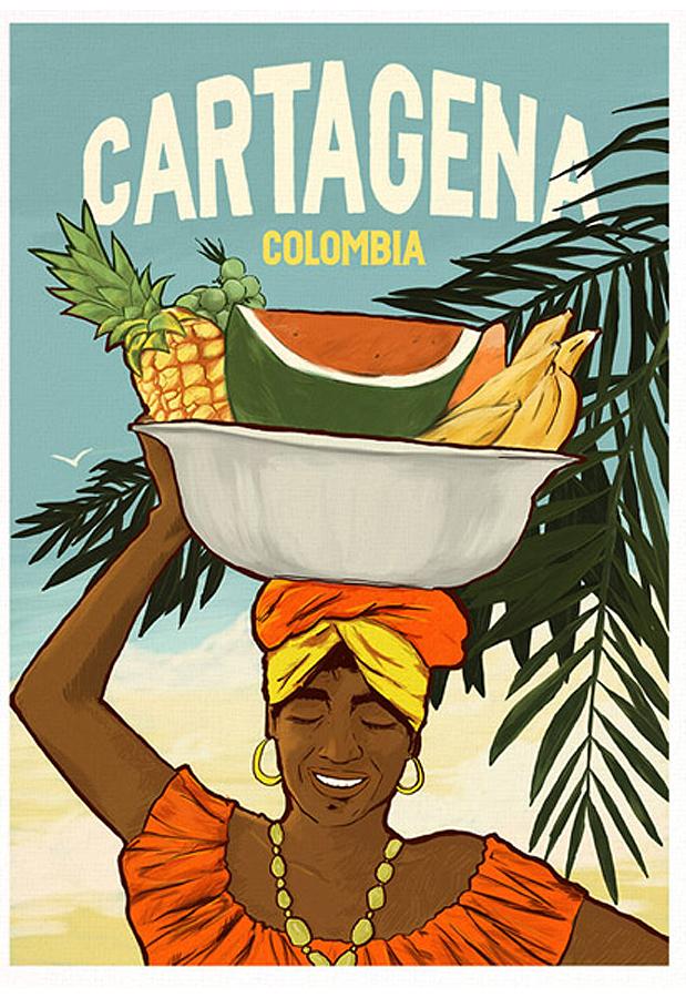 Marco con imagen (Palenquera Cartagena)